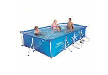 56424 Каркасный бассейн прямоугольный BestWay, 400х211х81см, фильтр-насос картр 1249 л/ч (56251, 56442)